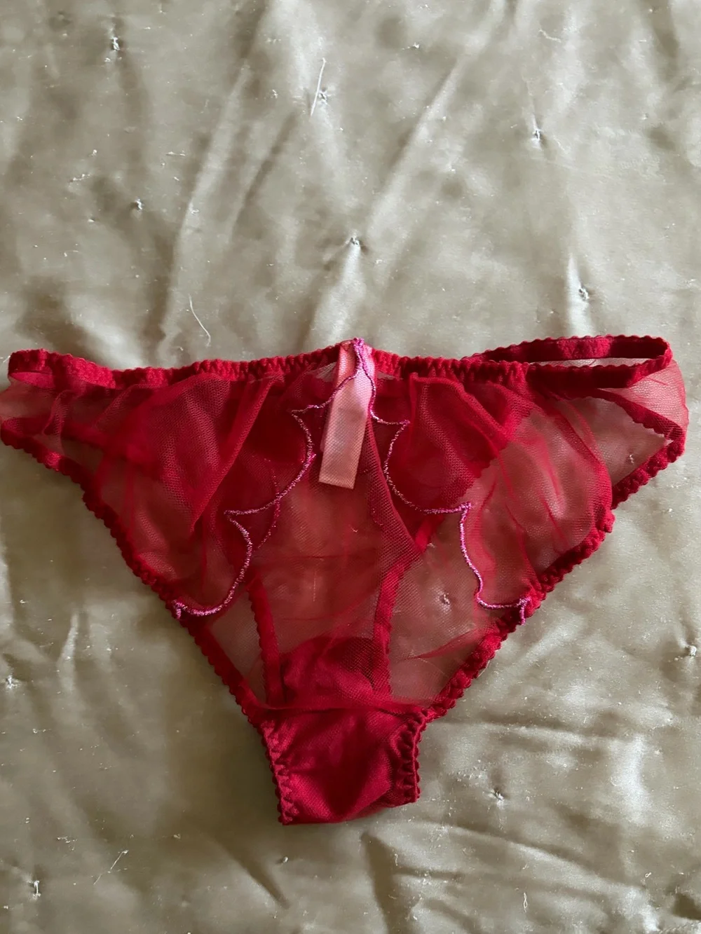 Agent Provocateur Red Sparkle Pink lurex brief size 2
